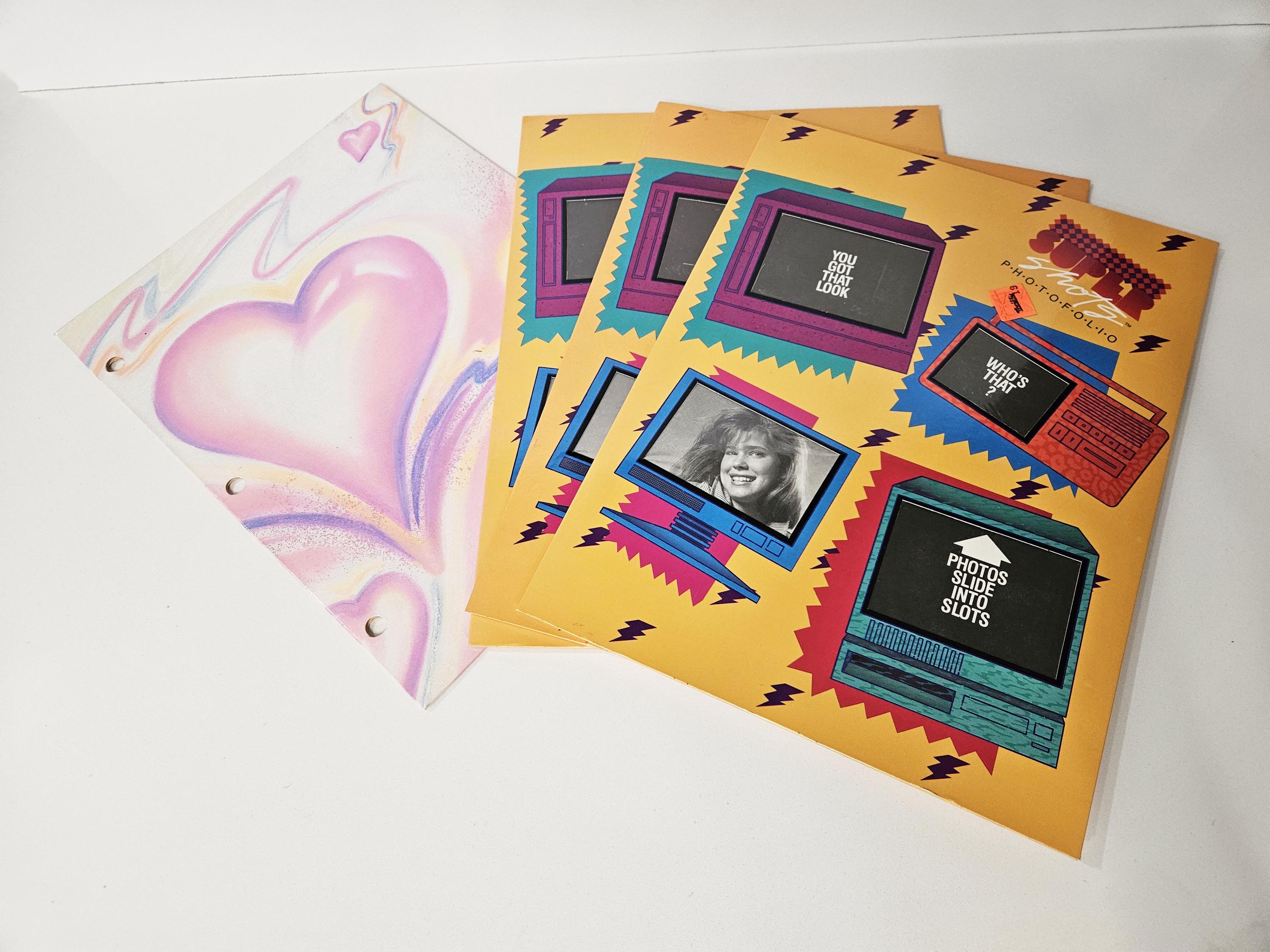 1980s Mead Super Shots Photo Portfolios Lot — Retro TV Graphics +
