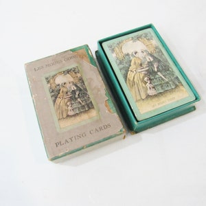 Cartas de jogar dos anos 1920 - Les Modes Godey - Mulheres vitorianas em um jardim - seladas na caixa