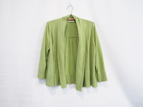 Green Cardigan Medium - Eileen Fisher - Cotton Dra