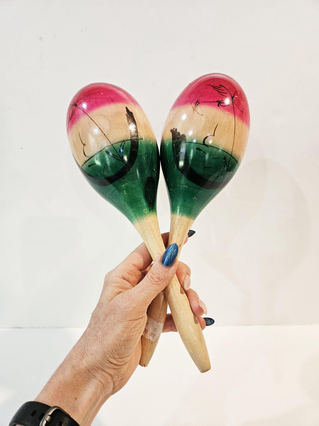 Large Wooden Maracas Wood Maracas Shaker Handicraft Musical