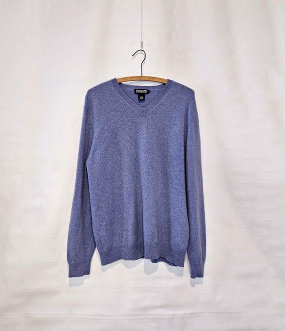 Blue Cashmere Sweater Medium - Lands End - 100% Ca