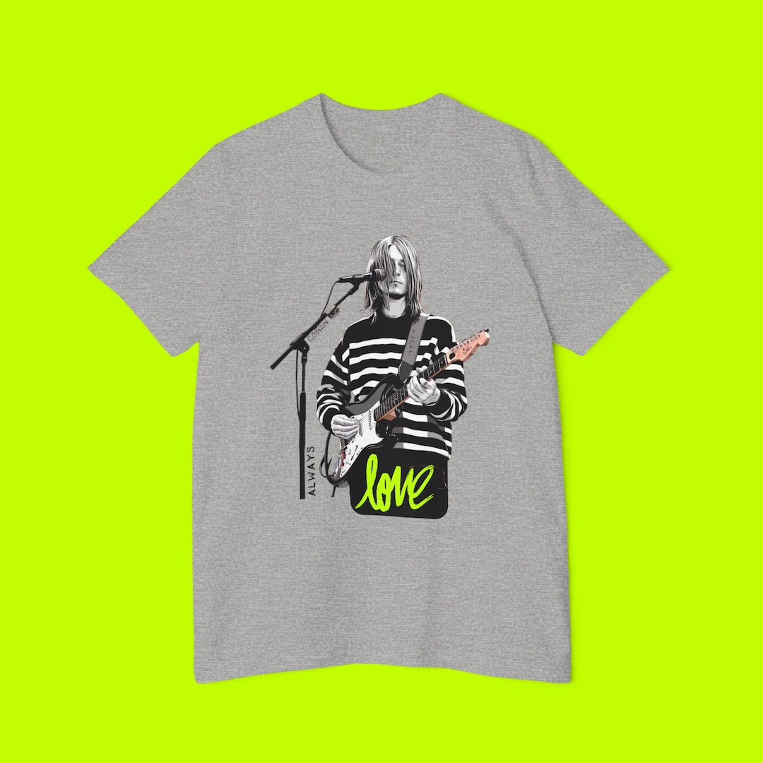 SAINT MICHAEL Vintage T Shirt Kurt Cobain Black and White Newspaper Portrait Short Sleeve