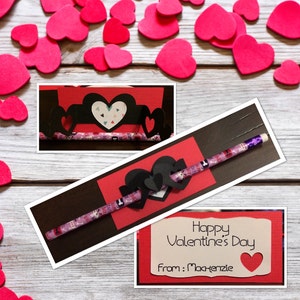 Valentine Card with pencil holder digital file (.png and .jpg)