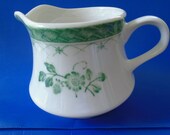 Vintage Nikko Japan Braided Green Ironstone Pitcher 3 quot Marked Made in Japan