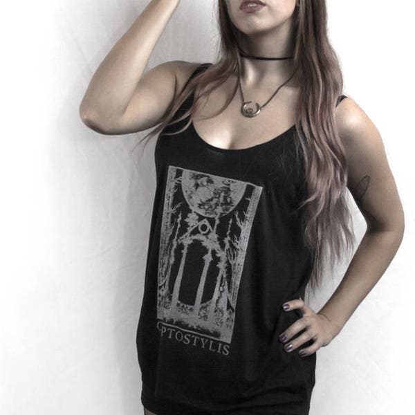 WOODLAND CATHEDRA // Damski top bez rękawów z motywem Dark Art