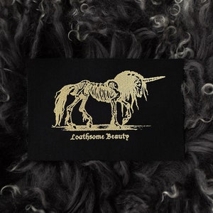 LOATHSOME BEAUTY // Gold Small Black Fabric Patch