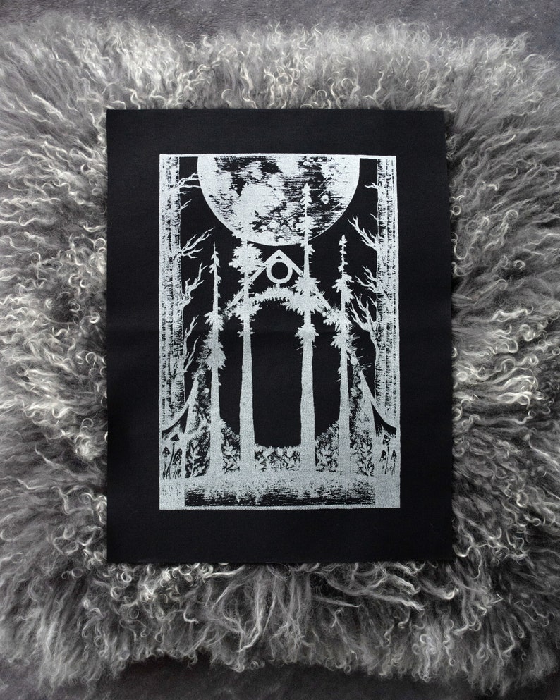 WOODLAND CATHEDRAL // Dark Art Gothic Back Patch image 1