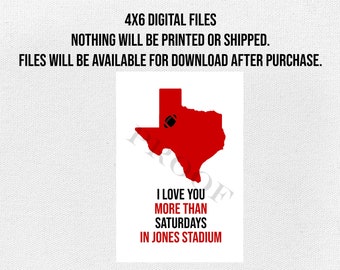 Texas Tech Football Dorm Sign: Jones Stadium Print (4x6 Digital Download)