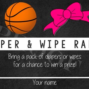 Diaper &amp; Wipe Raffle Sign AND Tickets Printable Instant Digital Files ...