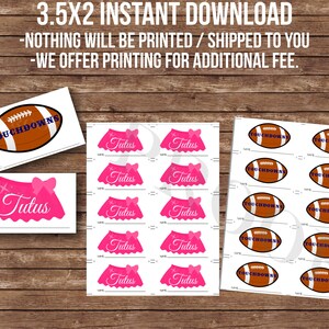 3.5x2 INSTANT DOWNLOAD Touchdowns or tutus hot pink navy blue vote ballot guess gender reveal party decorations girl boy pink blue
