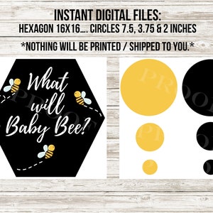 Bee Gender Reveal Sign: 16x16 Hexagon & Circles (Digital Download)