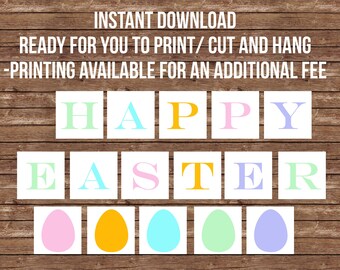 Happy Easter Banner: Spring Garland Decor (Digital Download)