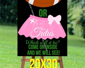 Touchdowns or Tutus Gender Reveal Sign: 20x30 (Digital Download)