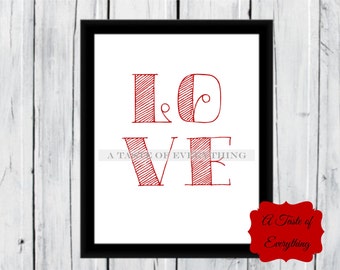 Valentine Love anniversary 8x10 PRINTABLE / digital design sign wife husband classroom decor