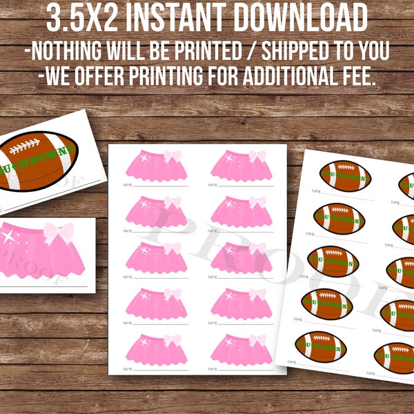 3.5x2 INSTANT DOWNLOAD Touchdowns or tutus vote ballot guess gender reveal party decorations photo booth girl boy pink blue