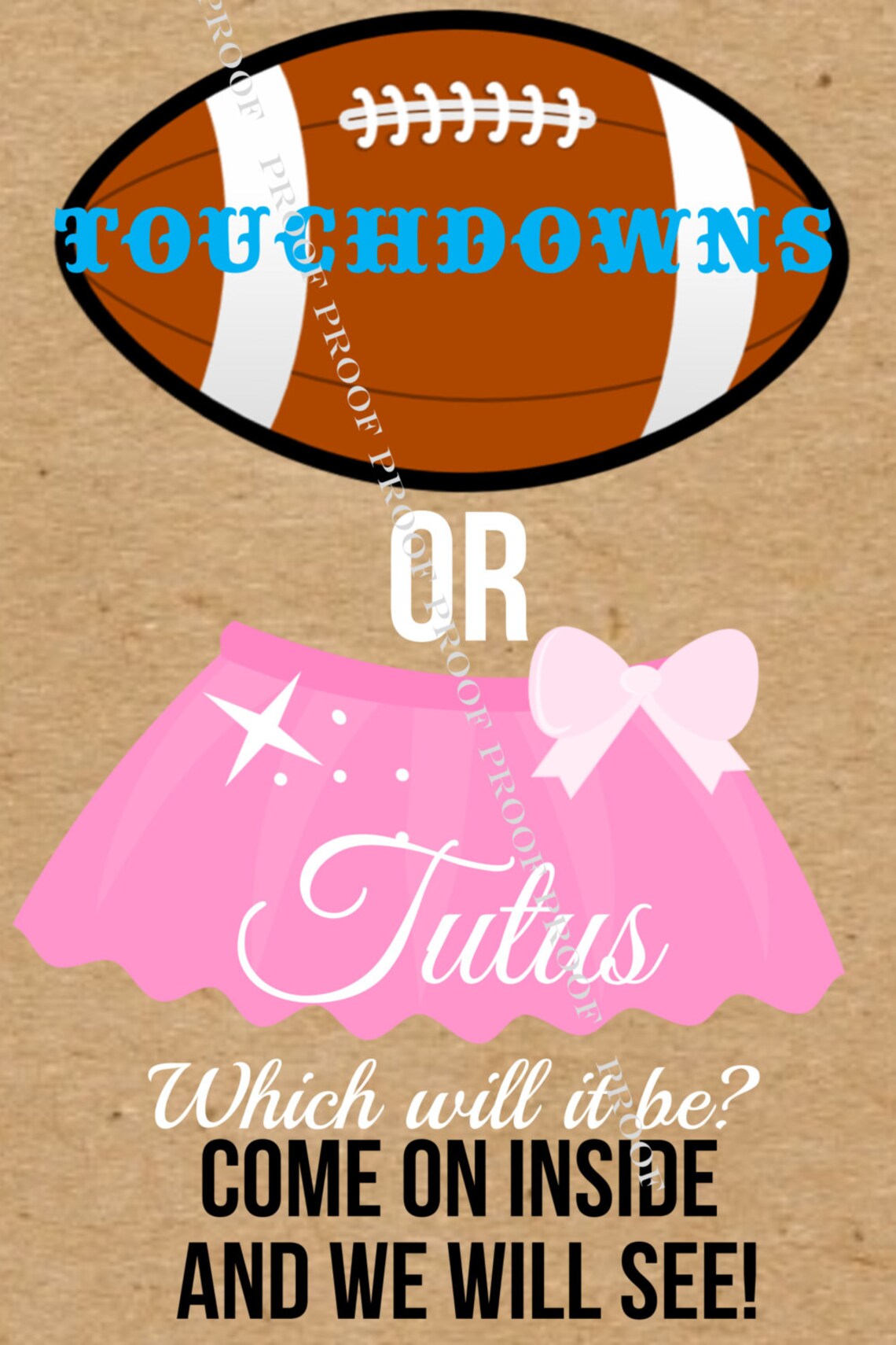 Touchdowns or Tutus 20X30 LARGE Format INSTANT DIGITAL Files | Etsy