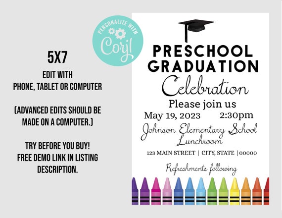 Preschool Graduation Invitation Wording
