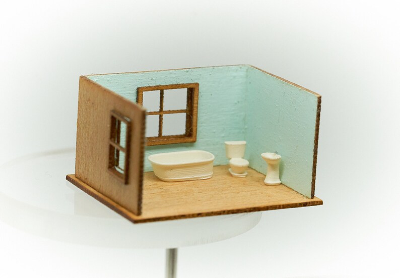 Restroom Scale Model Kit 1/144 Scale Bathroom Set - Toilet, Pedestal Sink, and Bath Tub - Etsy
