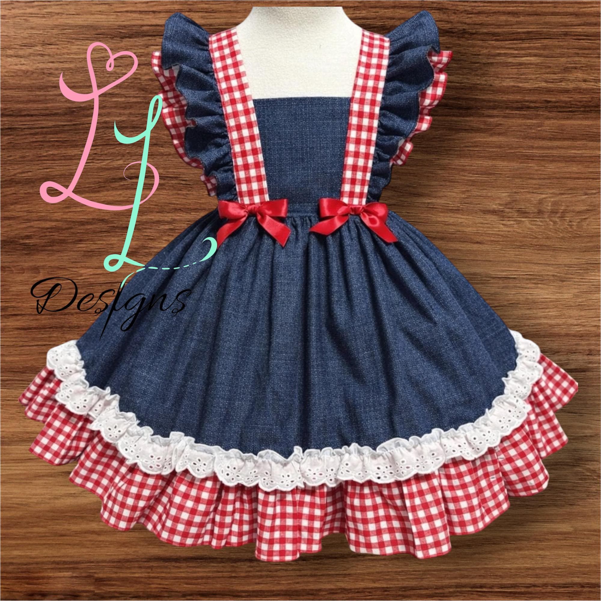 Blue Gingham Pinafore Dress - Etsy Blue Gingham Pinafore Dress - Etsy