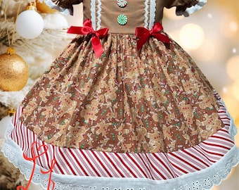 Gingerbread Christmas Dress: Peppermint Candy Cane Holiday Party