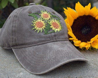 Embroidered Floral Caps