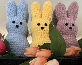 Easter Bunny PEEPS - Hand crocheted Easter Decor Easter Bunny PEEPS - Available in 3 colors
