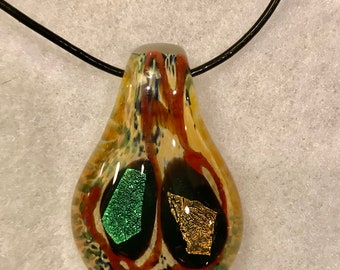 Tear Drop Dichroic Glass Pendant