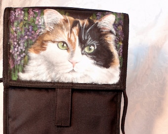 Freezable Wine Tote for Two Bottles 'Lilly' a Calico cat