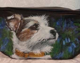 Vegan Faux-Leather Bum Pack aka Hip Bag Painted portrait of 'Oliver'