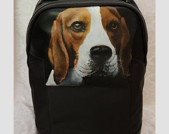 Eddie the Beagle hand painted on an ebags Daypack CTS