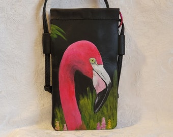 Custom Smartphone Crossbody Bag Madewell Leather Phone Bag Custom Painted with YOUR Pet's Portrait
