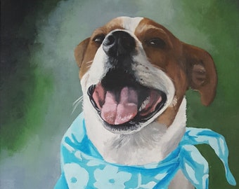 12x16 Custom Hand Painted Acrylic Portrait Painting of YOUR pet