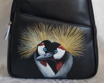 Custom Hand Painted Sling Bag Backpack with a Portrait of YOUR Pet