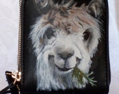 Customs Painted Vegan Leather Wristlet Crossbody Purse with a portrait of YOUR Pet