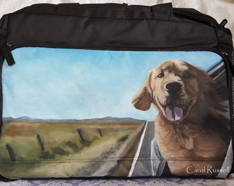 Week Away Bag for Medium & Large Dogs hand painted with 'Bea' a Golden Retriever