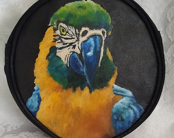Custom Crossbody Round Purse Hand Painted with YOUR Pet's portrait