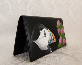 Custom Painted Leather Checkbook Cover with Handpainted Portrait of YOUR Pet