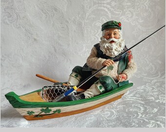 Rare Kurt S Adler Fabriche musical Irish Fisherman Santa Figurine part of World of Santas