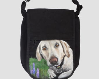 Custom Kicker Crossbody Bag - Hand painted portrait of your pet on this purse