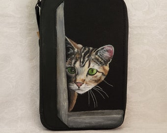 Travel Field Case Note Book Duluth CargoBold Field Case with Peggy the cat hand painted