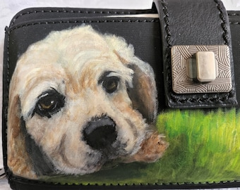 Custom SAK Nylon Crossbody Smartphone Wristlet Wallet Purse with YOUR Pet's Portrait