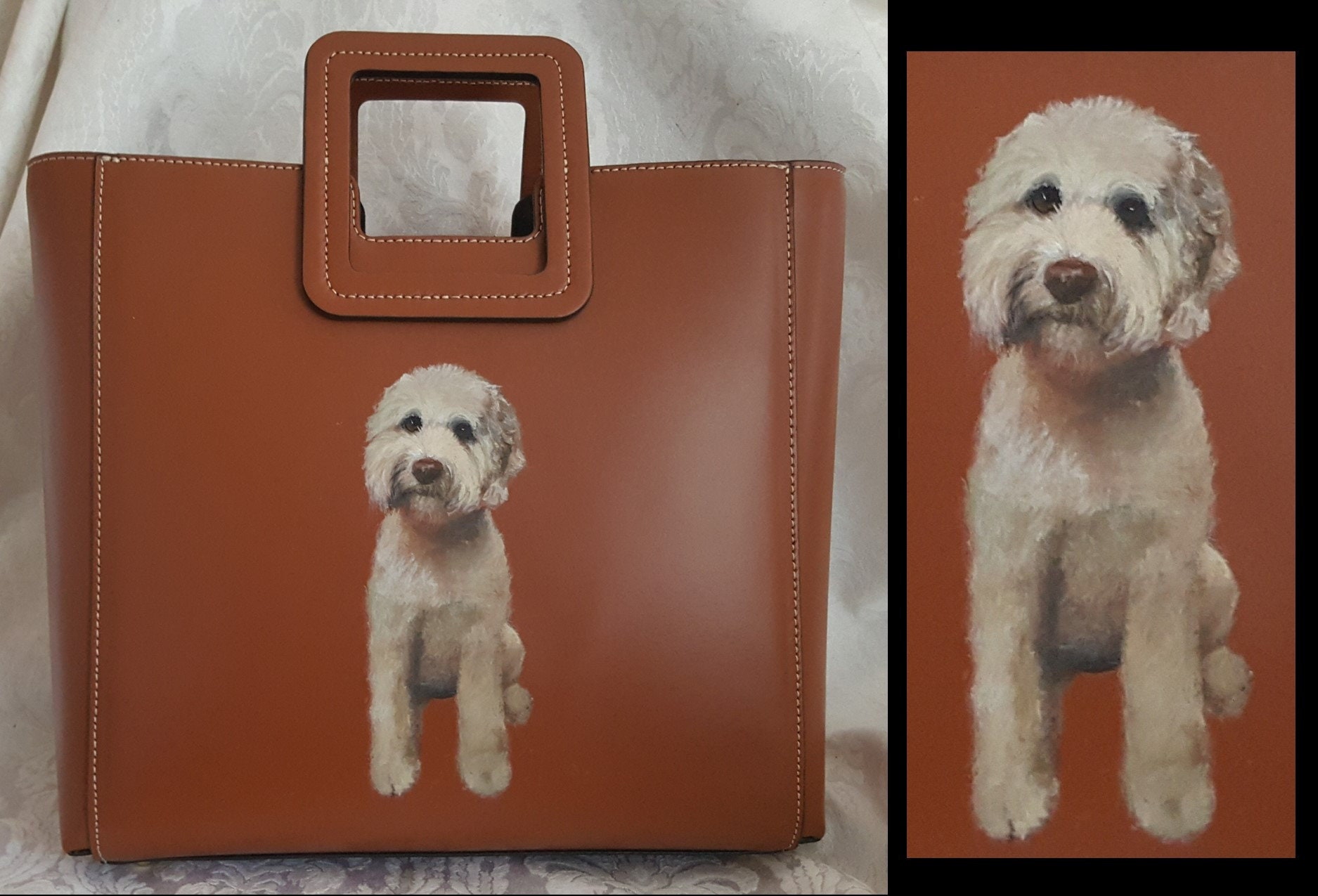 Custom Painted Dog on YOUR LV Luxury Hand Painted Handbag 