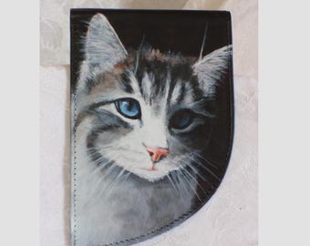 Custom Painted Front Pocket Leather Wallet with YOUR Pet's Portrait