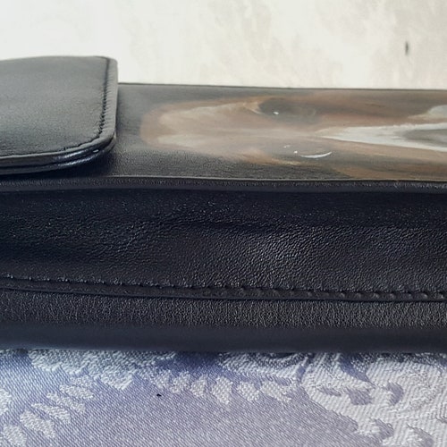 Custom Painted Phone Wallet Crossbody Purse Leather Hand Painted with shops YOUR Pet's Portrait