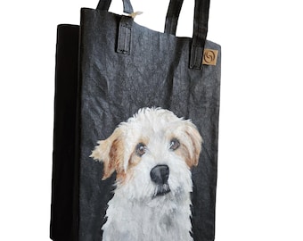 Custom Hand-Painted Pet Portrait Tote: Renewable Mini Market Bag