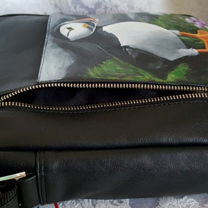 Custom Painted ili Leather City Messenger Bag with YOUR PET's Portrait image 9