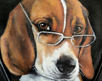 Custom Messenger Bag Canvas Hand Painted Portrait of YOUR Pet's Portrait