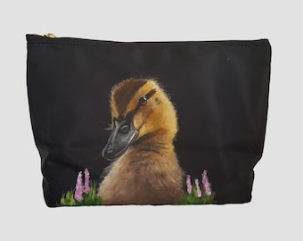 Custom Painted Cosmetic Pouch, Nylon Makeup Bag, Travel Bag, Toiletry Bag,Portable Pencil Case Hand painted with YOUR Pet's Portrait