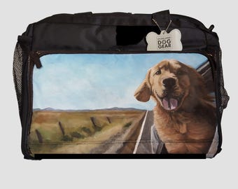 Week Away Bag for Medium & Large Dogs hand painted with 'Bea' a Golden Retriever