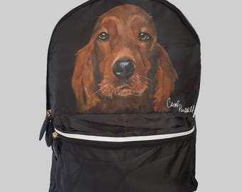 Recycled Material Nylon Backpack Paravel Fold-up Backpack with Murphy the Irish Setter